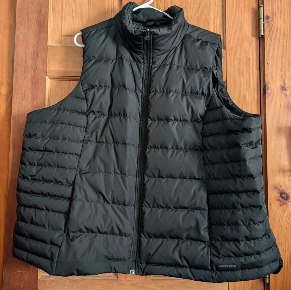 Lands End women's plus size black puffy vest